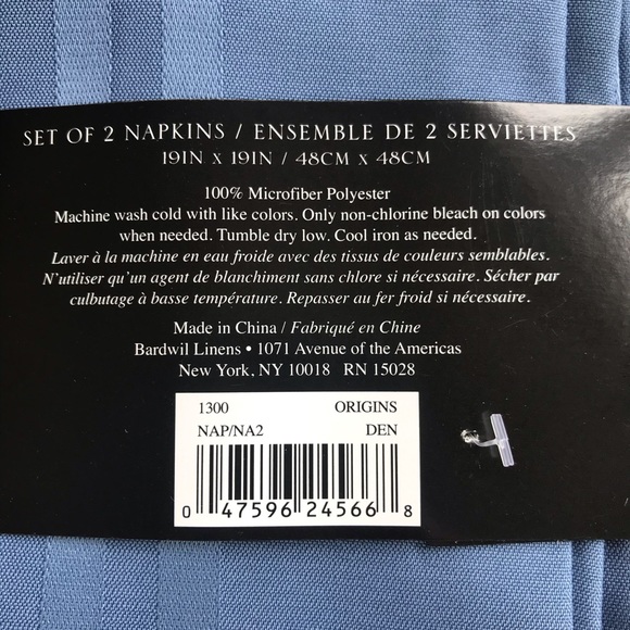 4 sets left! Origins Microfiber Napkins- set of 2 - Picture 2 of 2